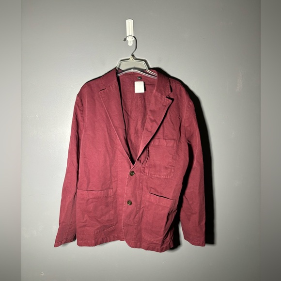 J.Crew Garment-dyed Cotton Linen Blend Chino Suit Jacket Size 42R - Picture 2 of 6